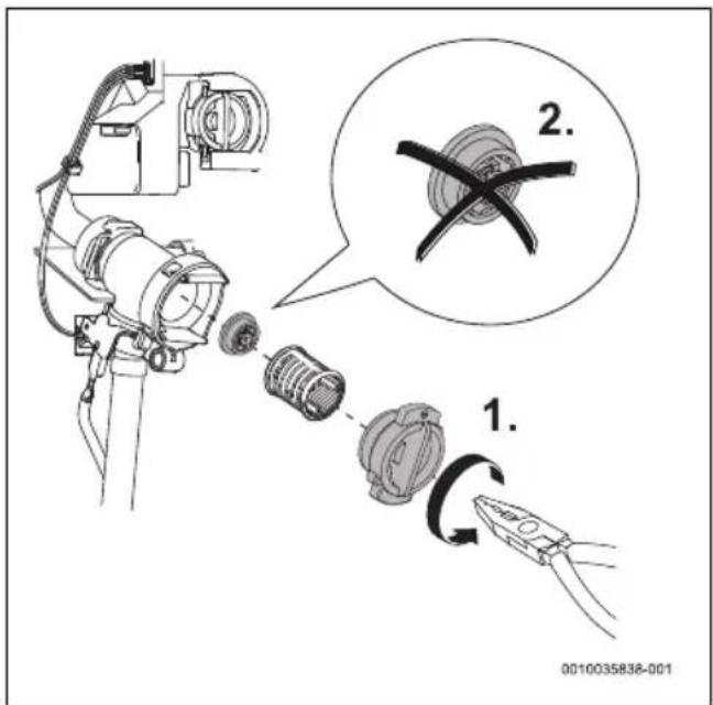 BOSCH Tronic Comfort Plus TR5001R - Retirer/remplacer le limiteur de débit. - 1