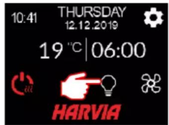 HARVIA C170400VKK - Ustawianie temperature i czasu pracy (tylko w przypadku wączonego pieca) - 1