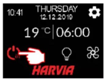 HARVIA C170400VKK - Ustawenia podstawowe na ekranie glównym - 2