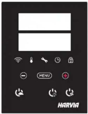 HARVIA Nova SWA30U1XA - Luces de indicación y botones del panel de mando - 2