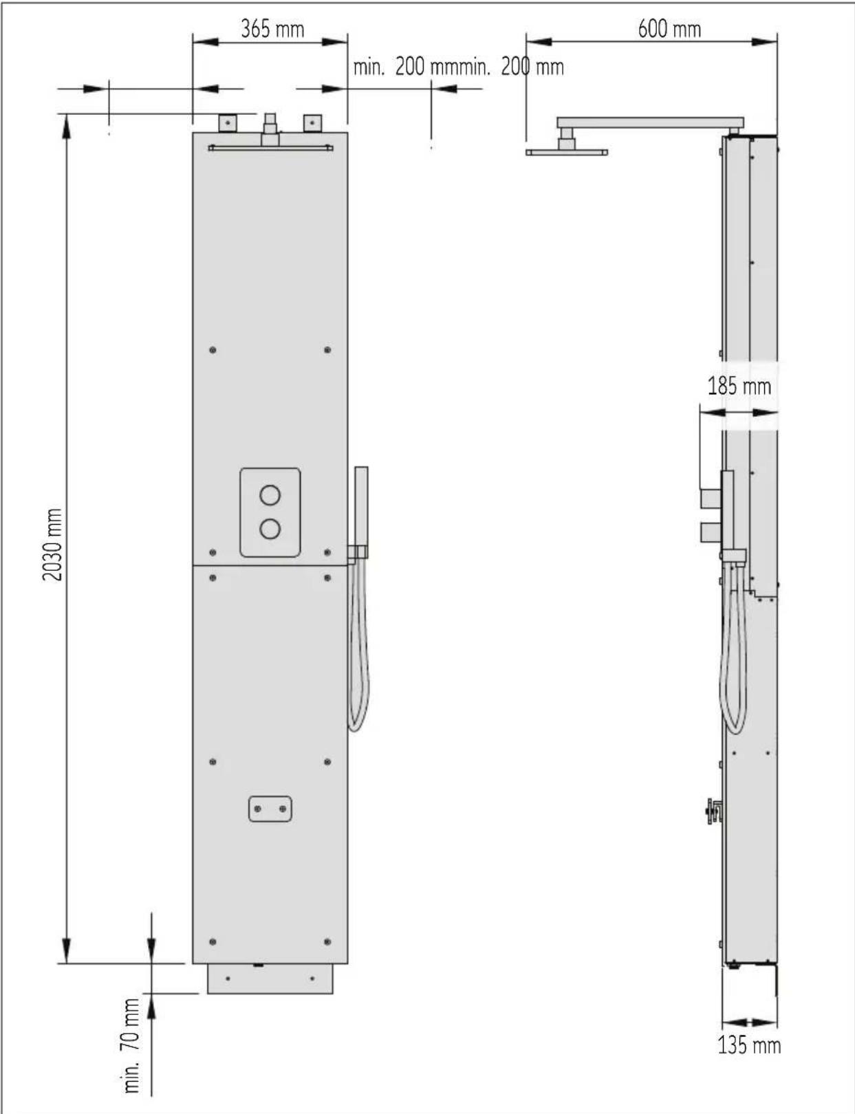 HARVIA Nova SWA30U1XA - Lees voordat u de stoomdouchekolom installeert de instructies voor installmentie en controller het volgende: - 1