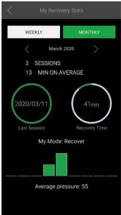 THERABODY RecoveryAir PRO - Options de menu : - 4