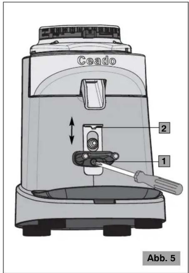 Ceado E37J - EINSTELLUNG FILTERBEHÄLTERHALTER - 1