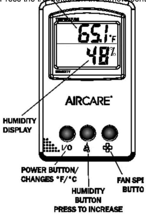 AirCare Pedestal EP9500 - Remote Control Instructions (EP9) - 1