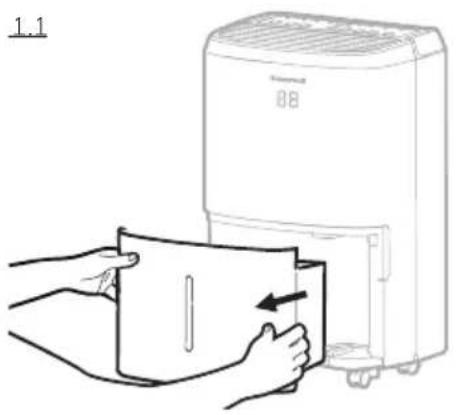 HONEYWELL TP70WK - Vidange de l'eau recueillie dans le réservoir d'eau - 1