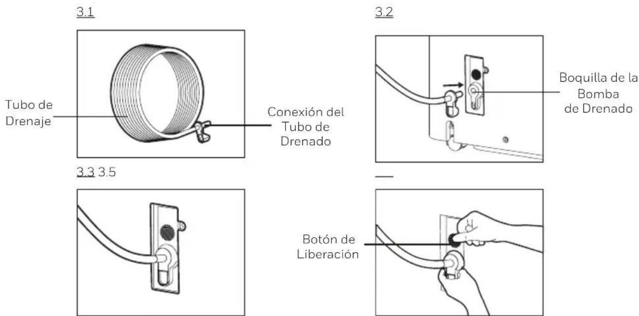 HONEYWELL DH45PWKN - Drenaje de Agua Continuo - Usando la Opcion de la Bomba de Desague (Tubo de Desague incluido) - 1