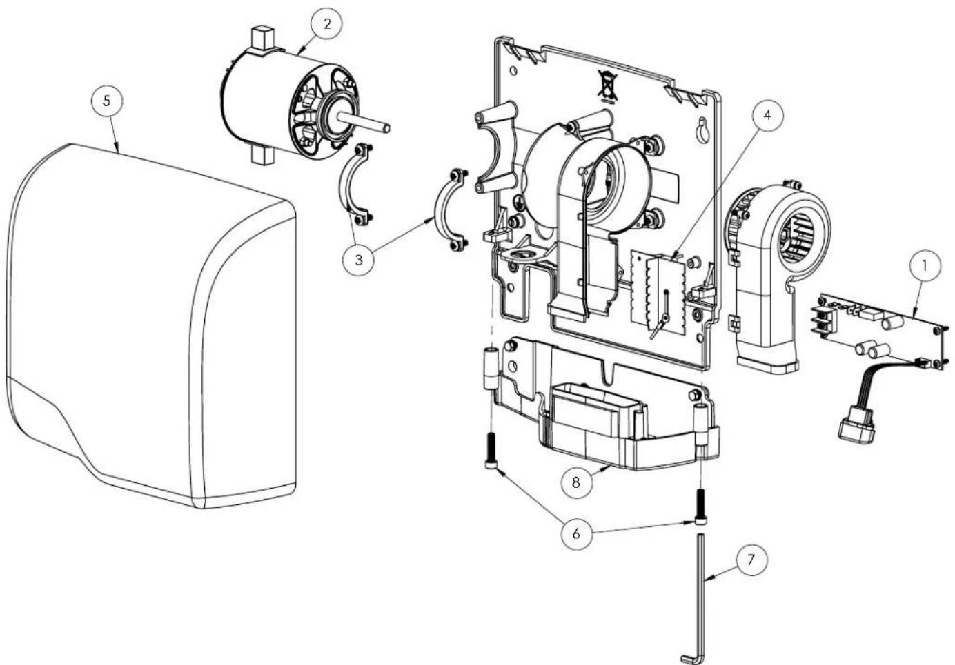 World Dryer SLIMdri - Liste des pièces détachées pour le sèche-mains slimdri™ - 1