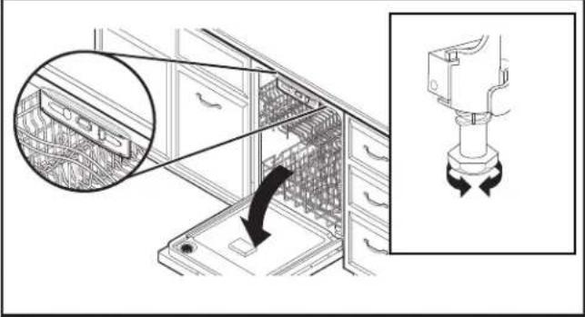 JENN-AIR JDPSS245LX - Verifique la nivelación de lado a lado y regule las patas si esnecessary - 1