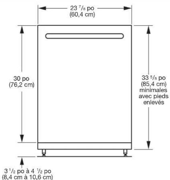 JENN-AIR JDPSS245LX - Dimensions d'ouverture du produit et de l'armoire : - 1