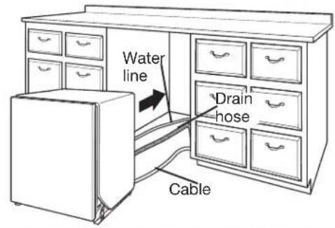 JENN-AIR JDPSS245LX - Move dishwasher close to cabinet opening - 1