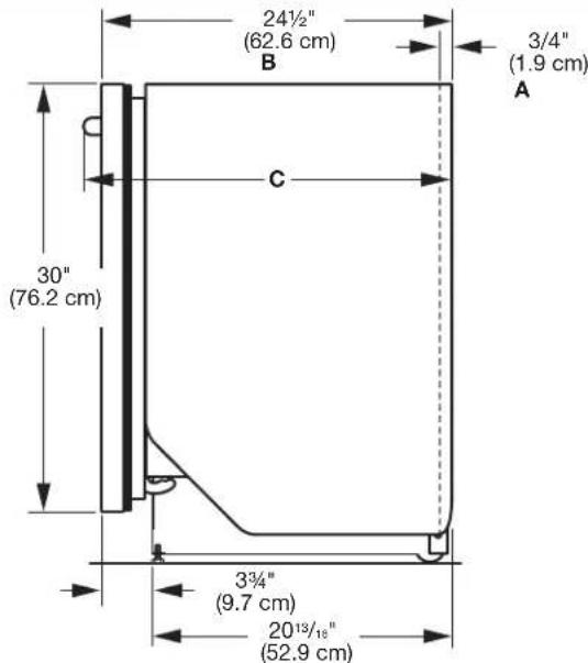 JENN-AIR JDPSS245LX - PRODUCT AND CABINET OPENING DIMENSIONS: - 2