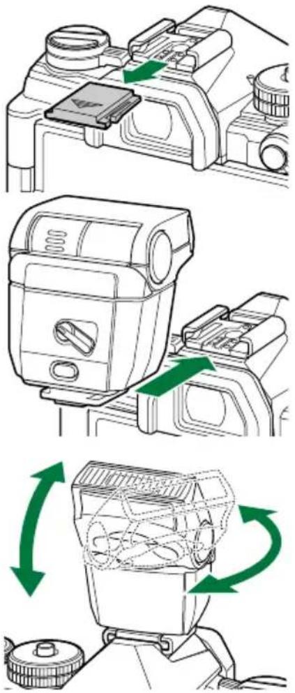OLYMPUS OM5 - Fixer des unités de flash compatibles - 1