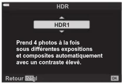 OLYMPUS OM5 - Sélectionnez une option avec les boutons △ ∇. - 1