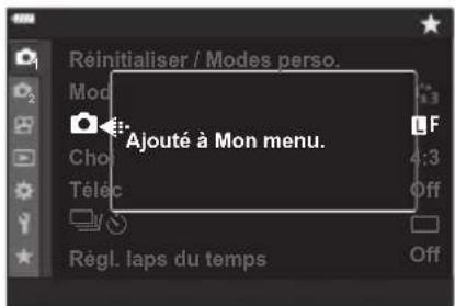 OLYMPUS OM5 - Ajout d'éléments à mon menu - 4