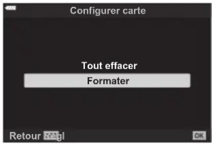 OLYMPUS OM5 - Formatage de la carte (configurer carte) - 1