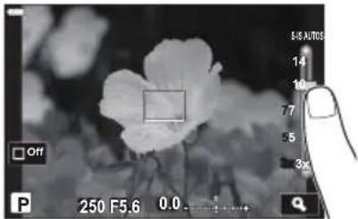 OLYMPUS OM5 - Touchez le sujet sur l'affichage. - 1