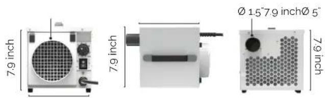 7.9 inch 7.9 inch Ø 1.5"7.9 inchØ 5" 7.9 inch