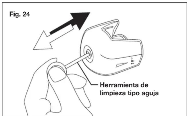 Fig. 24 Herramienta de limpieza tipo aguja 15°