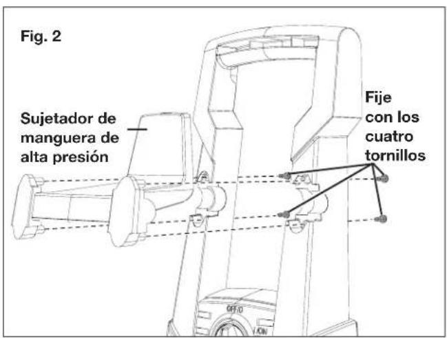 Fig. 2 Sujetador de manguera de alta presión Fije con los cuatro tornillos