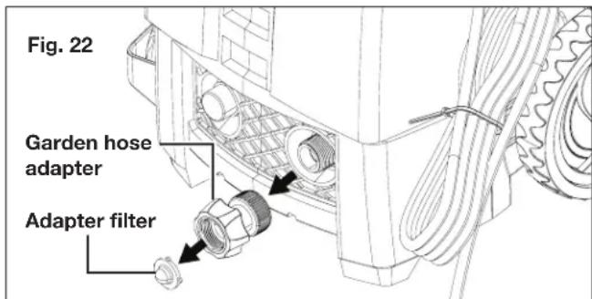 Fig. 22 Garden hose adapter Adapter filter