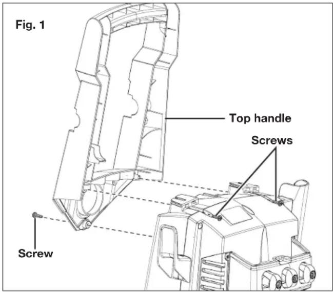Fig. 1 Top handle Screws Screw