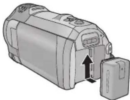 PANASONIC HCV787 - Insertion/retrait de la batterie - 1