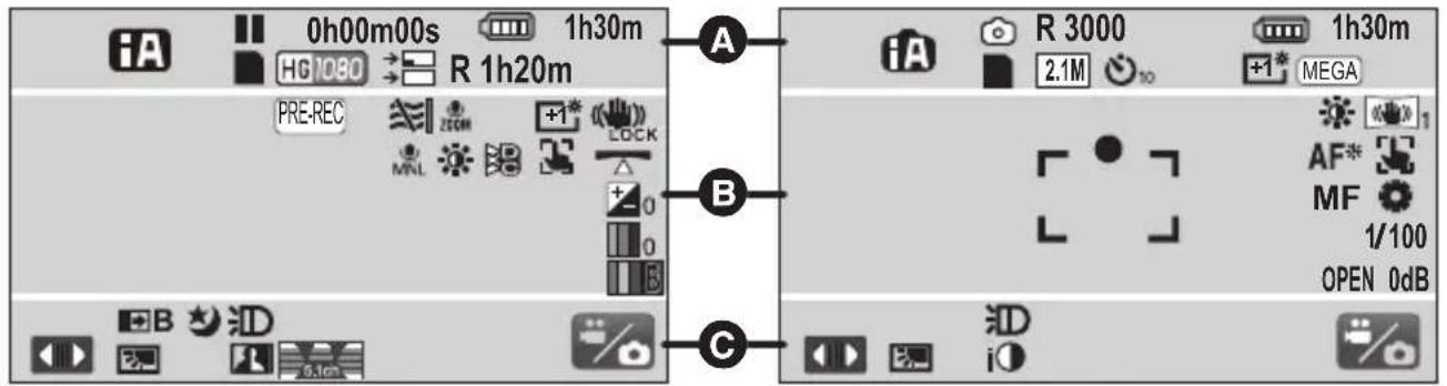 PANASONIC HCV787 - Indicateurs d'enregistrement - 1