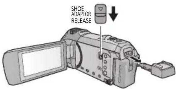 PANASONIC HCV787 - Retrait de l'adaptateur de griffe porte-accessoires - 1
