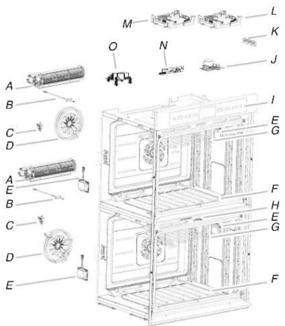 JENN-AIR JJW2427LM - Positions des composants - 1