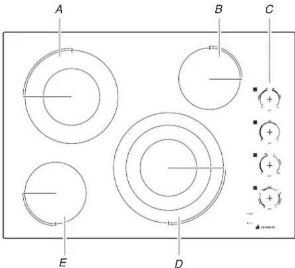 JENN-AIR JEC4430KB - PIEZAS Y CARACTERÍSTICAS: CONTROLES CON PERILLAS - 5