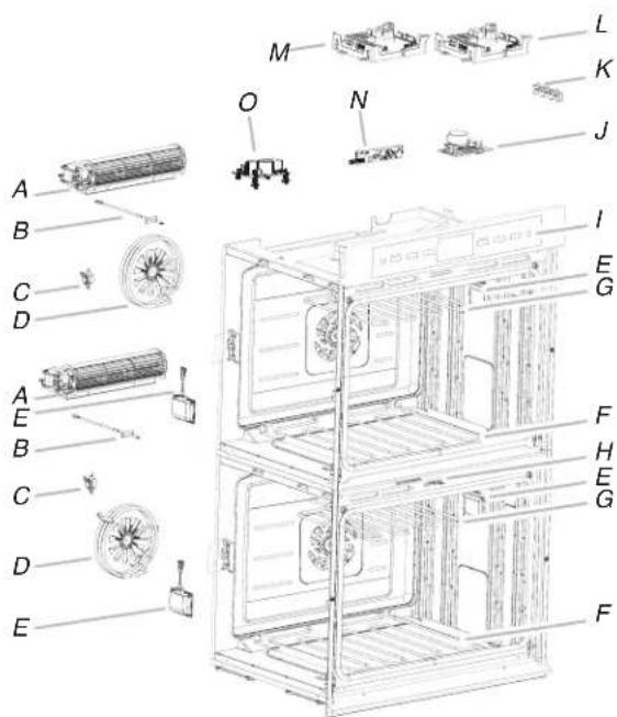 JENN-AIR JJW2830LL - Positions des composants - 1
