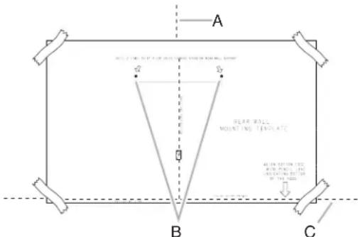 A B C BEAR WALL MOUNTING TEMPLATE ALIEN BOTTOM LINE ALIEN BOTTOM LINE OF THE GROUND