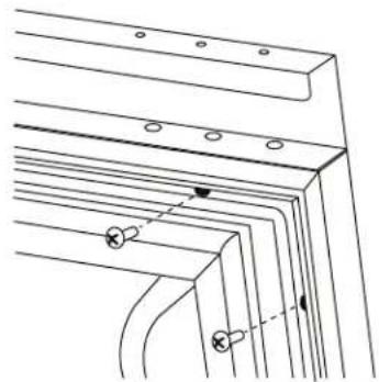 Technical line drawing of a structural panel with mounting holes and bolted joints (no text or symbols)