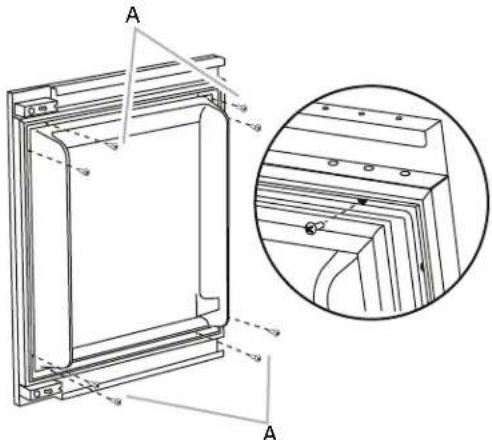 Technical diagram of a structural frame with labeled components and an inset magnified view showing detail details.