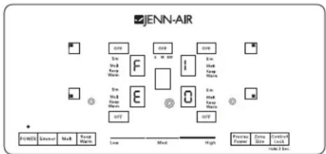 JENN-AIR JEC3536BS - Le code F1E0 s'affiche sur la table de cuisson - 1