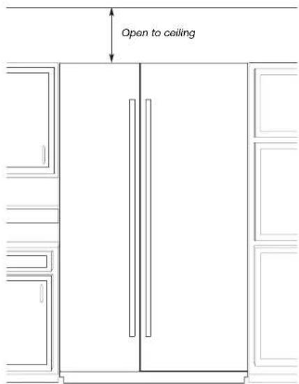 Open to ceiling