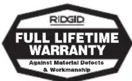 RIDGID K400 - No other express warranty applies - 1