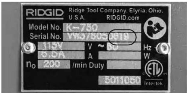 RIDGID K750R - Description - 2