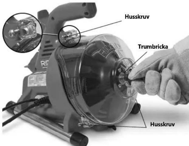 RIDGID PowerClear - Öppna avloppsrensaren/Ta bort trumman - 1