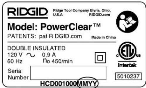 RIDGID PowerClear - Icons do interruptor - 1