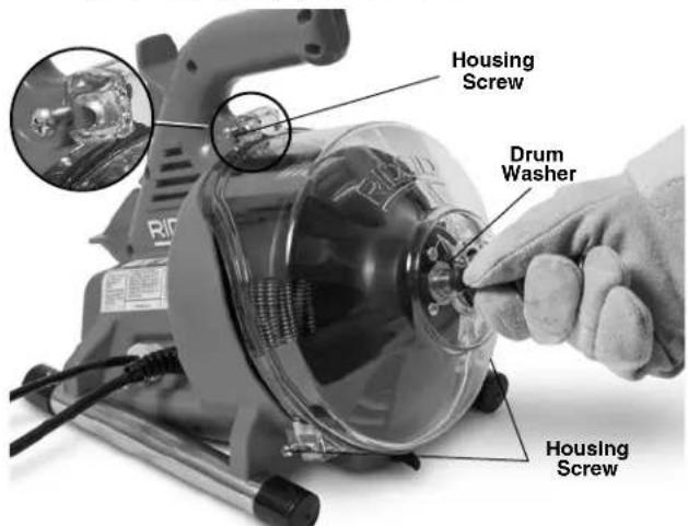 RIDGID PowerClear - Opening Drain Cleaner/Removing Drum - 1