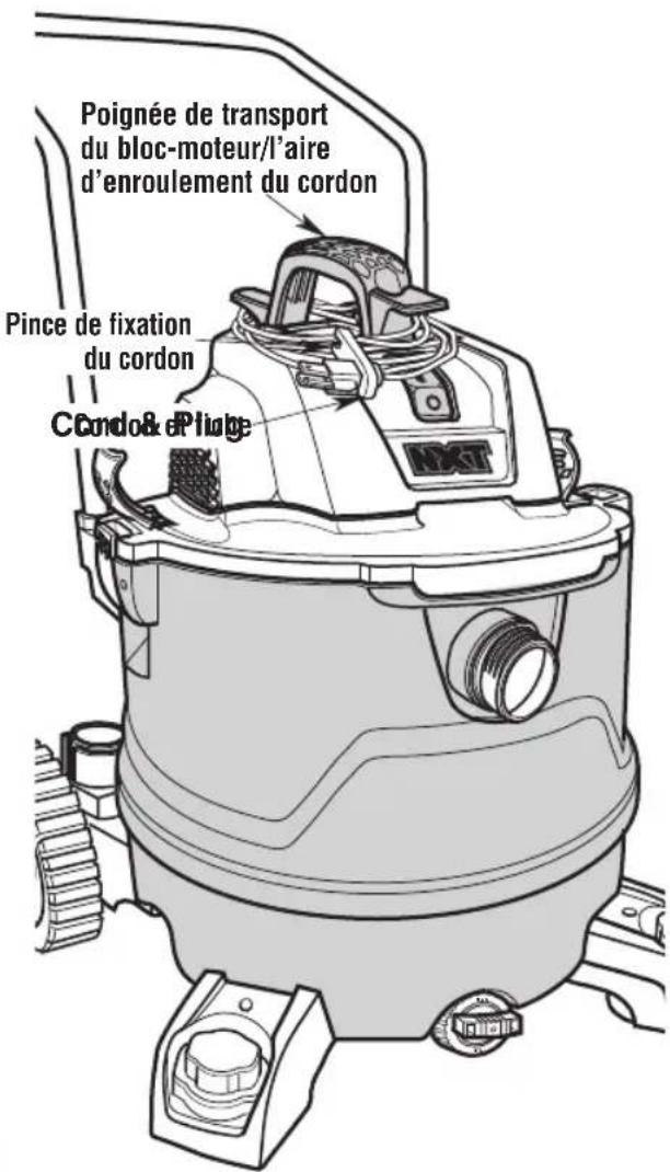 RIDGID HD18000 - Rangement du cordon d'alimentation - 1