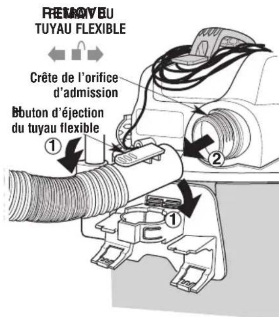 RIDGID HD18000 - Retrait du tuyau flexible : - 1
