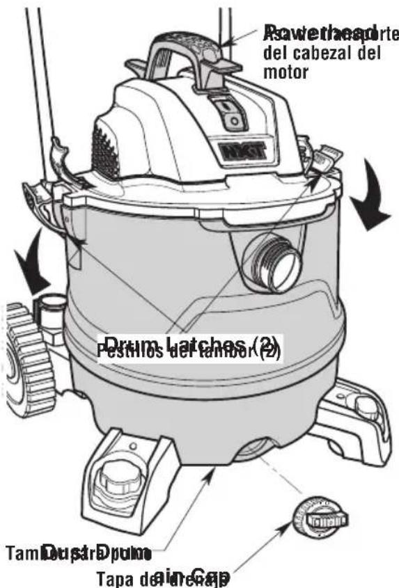 RIDGID HD18000 - Vaciado del tambor - 1