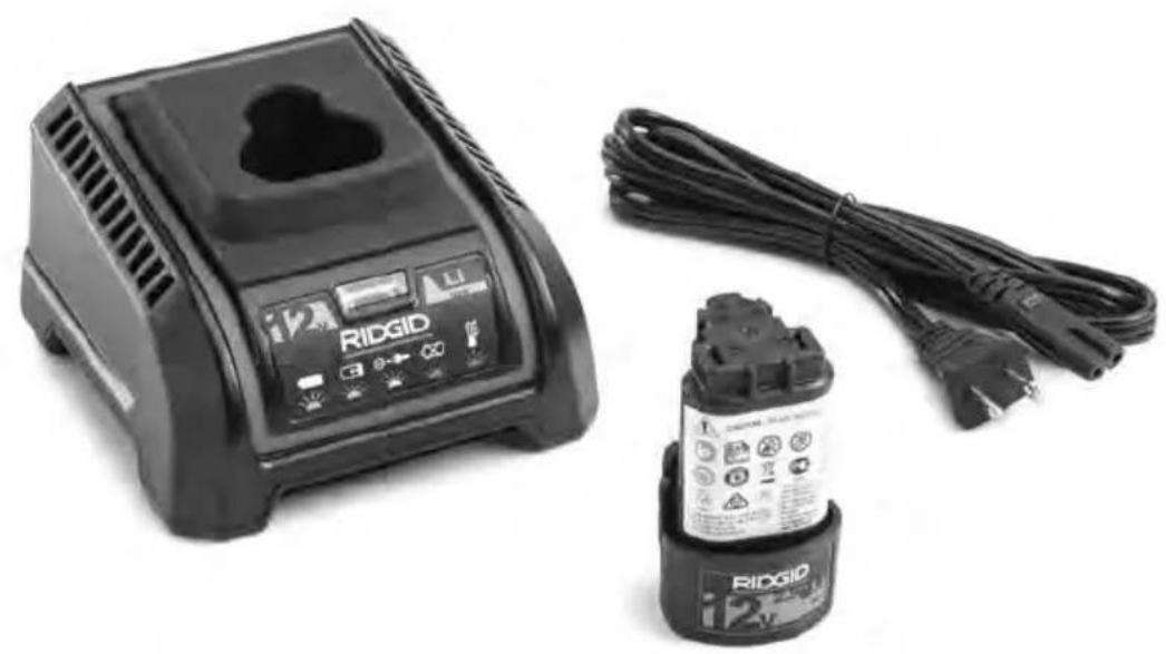 RIDGID RBC121R - Cargador de baterias RBC-121R y baterias RB-1225R - 1