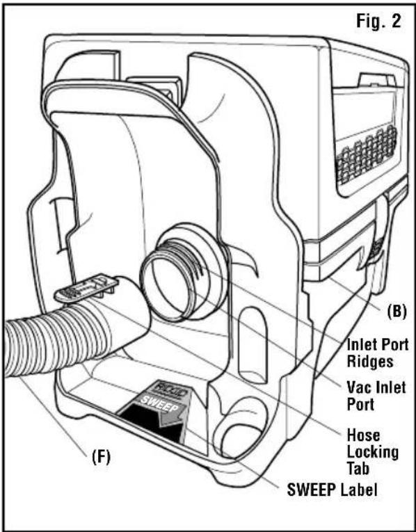 RIDGID HD0318 - ATTACHING AND REMOVING VACUUM HOSE (Fig. 2) - 1