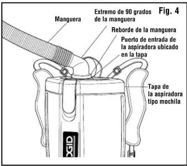 RIDGID HDB600 - INSTALACIÓN Y DESINSTALACIÓN DE LA MANGUERA DE ASPIRACIÓN (Fig. 4) - 1