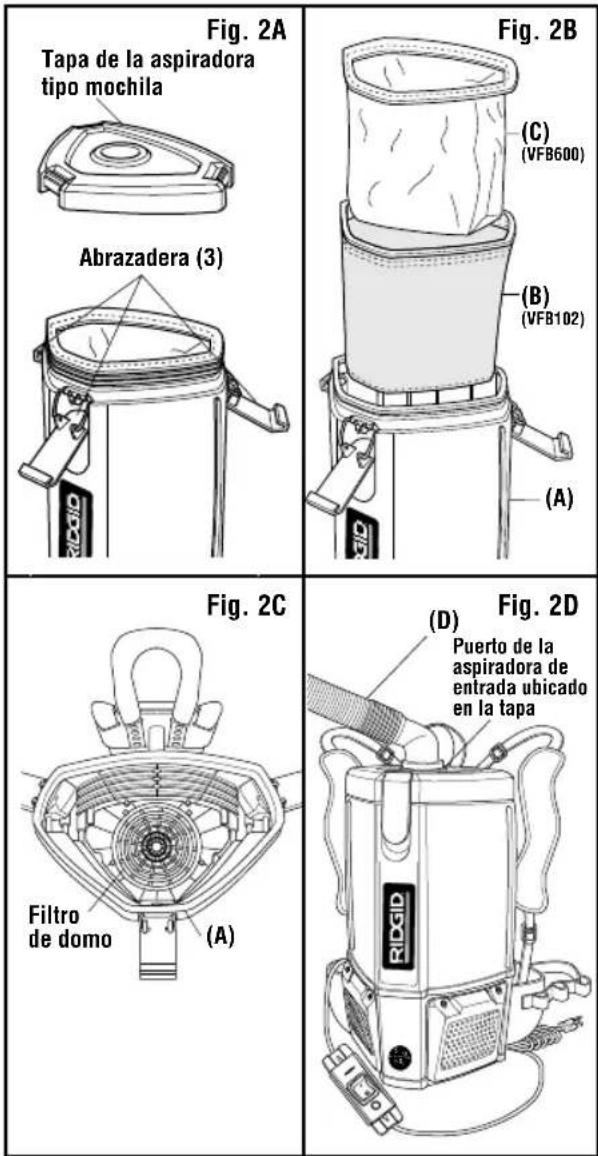 RIDGID HDB600 - INICIO RÁPIDO (Figs. 2A, 2B, 2C y 2D) - 1