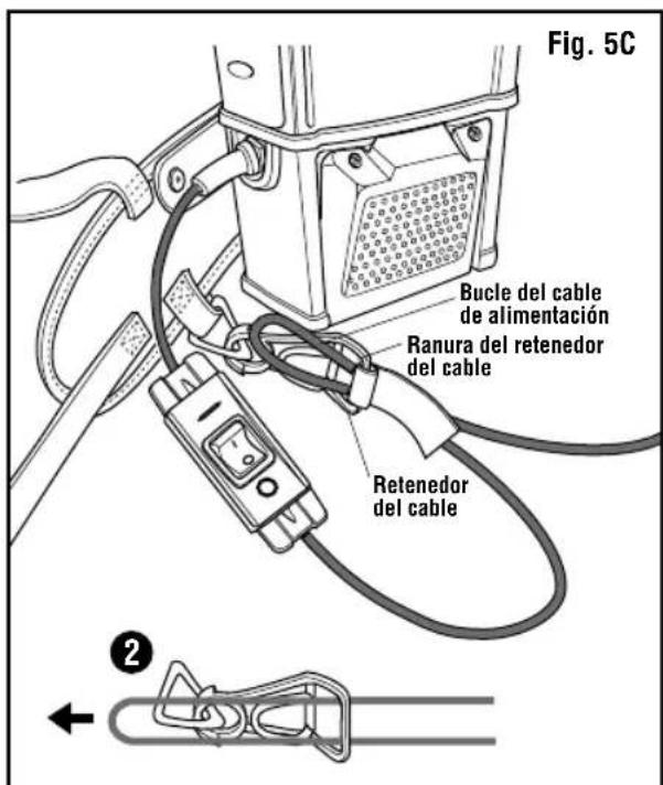 RIDGID VFB102 - INSTALLACION DEL CABLE DE ALIMENTACION EN EL RETENEDOR DEL CABLE (continuation) - 1