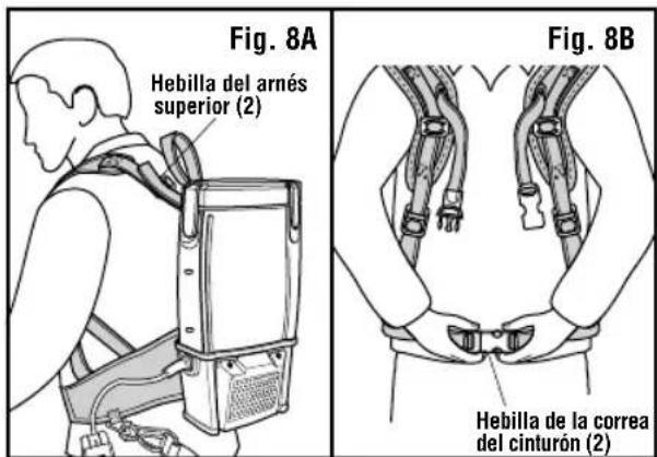 RIDGID VFB102 - CÓMOPONERSE LA ASPIRADORA TIPO MOCHILA (Figs. 8A, 8B, 8C, 8D, 8E, y 8F) - 1